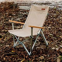 Beach Chair Camping Chair Fishing Chairs with Side Pocket Portable Breathable Foldable Lightweight Aluminum Alloy Oxford for 1 person Hunting Fishing Climbing Beach Autumn  Fall Winter Black khaki Lightinthebox - thumbnail