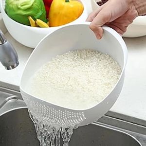 1pc Multi-Functional Kitchen Washing Basket Basin: Convenient Features for Washing Rice, Draining Water  More - Perfect for All Kitchen Uses! miniinthebox