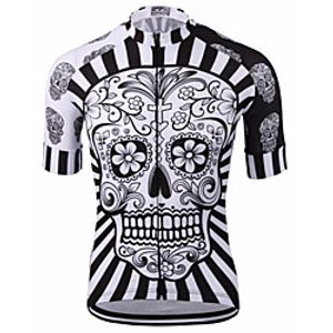 21Grams Men's Short Sleeves Cycling Jersey Red / White Yellow Blue Skull Bike Jersey Mountain Bike MTB Road Bike Cycling Anatomic Design Quick Dry Breathable Sports Clothing Apparel / Micro-elastic miniinthebox