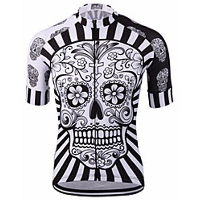 21Grams Men's Short Sleeves Cycling Jersey Red / White Yellow Blue Skull Bike Jersey Mountain Bike MTB Road Bike Cycling Anatomic Design Quick Dry Breathable Sports Clothing Apparel / Micro-elastic miniinthebox