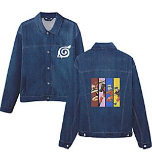 Inspired by Naruto Cosplay Anime Cartoon Cloth Denim Jacket Harajuku Graphic Coat For Women's Men's Unisex Couple's miniinthebox
