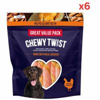 Rosewood Chewy Twist Chicken Dog Treats Value Pack (345g x 6)