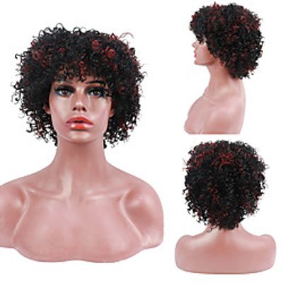 Kinky Curly Wig Full Machine Wigs With Bangs Afro Kinky Curly Hair Wigs For Women Free Cap Lightinthebox