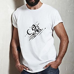 Men's Unisex Tee T shirt Hot Stamping Symbol Graphic Prints Plus Size Print Short Sleeve Casual Tops Cotton Basic Fashion Designer Big and Tall White miniinthebox