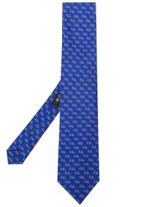 Etro Micro Pegaso-print silk tie - Blue