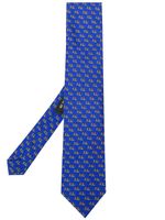 Etro Micro Pegaso-print silk tie - Blue - thumbnail