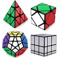 Speed Cube Set 4 pcs Magic Cube IQ Cube 333 Speedcubing Bundle 3D Puzzle Cube Stress Reliever Puzzle Cube Stickerless Smooth Office Desk Toys Pyramid Mirror Megaminx Kid's Adults Toy Gift miniinthebox - thumbnail