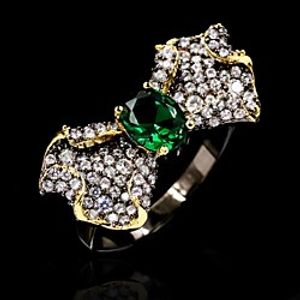 Ring AAA Cubic Zirconia Geometrical Black Brass Flower Bowknot Natural Fashion Sweet 1pc 6 7 8 9 10  Women's Lightinthebox