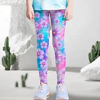 Kids Girls' Leggings Graphic Active Outdoor 3-12 Years Summer Black Yellow Pink Lightinthebox