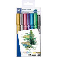 Staedtler Metallic Markers - Set of 6 & 1 Pigment Liner