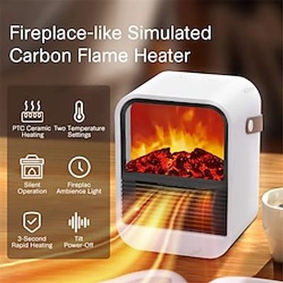 Fireplace Electric Heater Warm Blower Fan Portable Desktop Household Home Heating Stove Radiator Flame Warmer Machine Lightinthebox