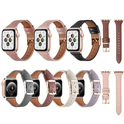 1PC Smart Watch Band Compatible with Apple iWatch 384041mm 42444549mm Ultra Series 8 7 6 5 4 3 2 1 SE Leather Loop for iWatch Smartwatch Strap Wristband Genuine Leather Adjustable Breathable Lightinthebox