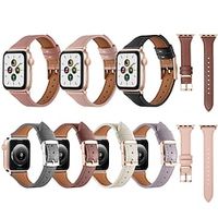 1PC Smart Watch Band Compatible with Apple iWatch 384041mm 42444549mm Ultra Series 8 7 6 5 4 3 2 1 SE Leather Loop for iWatch Smartwatch Strap Wristband Genuine Leather Adjustable Breathable Lightinthebox - thumbnail