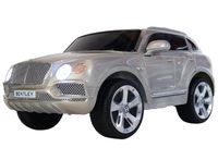 Megastar Premium Licensed Bentley Bentayga Car 12 V With Leather Seats And Rubber Tyres - Metallic Painted Silver (UAE Delivery Only)
