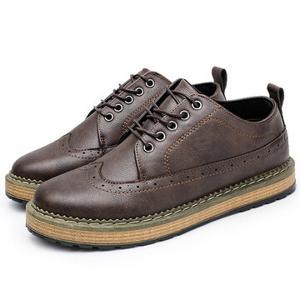 Men Brogue Carved Lace Up Casual Oxfords
