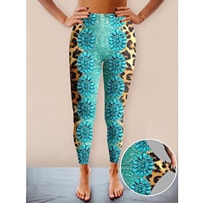 Women's Leggings Ankle-Length High Cut High Waist Vintage Daily Wear Vacation Royal Blue Blue S M Spring Lightinthebox