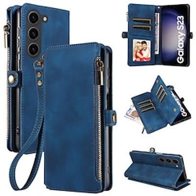Phone Case For Samsung Galaxy S24 S23 S22 S21 Ultra Plus Note 20 Ultra 10 Plus S10 S9 Plus Wallet Case with Stand Holder Zipper Card Slot PU Leather Lightinthebox
