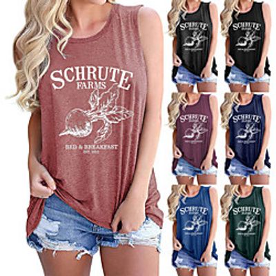 Women's Tank Top Tee  T-shirt Pure Color Crew Neck Cotton Sport Athleisure Top Sleeveless Breathable Soft Comfortable Everyday Use Street Casual Daily Outdoor Lightinthebox