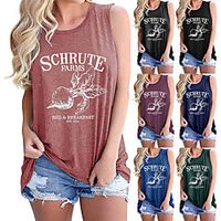 Women's Tank Top Tee  T-shirt Pure Color Crew Neck Cotton Sport Athleisure Top Sleeveless Breathable Soft Comfortable Everyday Use Street Casual Daily Outdoor Lightinthebox - thumbnail