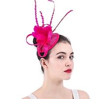 Fascinators Flax Kentucky Derby Elegant Retro With Feather Headpiece Headwear Lightinthebox - thumbnail