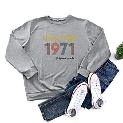 Women's Sweatshirt Letter Print Halloween Sports  Outdoor Casual Hot Stamping Basic Halloween Hoodies Sweatshirts  Wine Red Yellow Gray / Going out miniinthebox