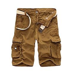 Men's Tactical Shorts Cargo Shorts Shorts Button Multi Pocket Plain Wearable Short Outdoor Daily Going out Fashion Classic Yellow Army Green Lightinthebox