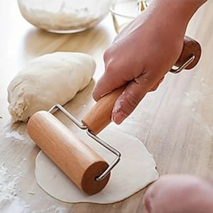 1pc, Double-Sided Wooden Rolling Pin for Perfectly Rolled Pizza, Pie, and Cookies - Kitchen Gadget and Accessory for Home Cooks Lightinthebox