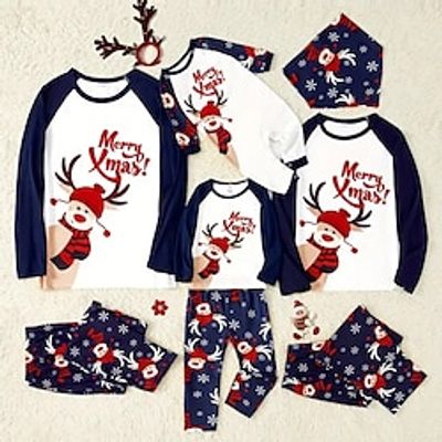Santa Claus Reindeer Family Christmas Pajamas Nightwear Men's Women's Boys Girls' Family Matching Outfits Christmas New Year Christmas Eve Kid's Adults' Home Wear Polyester Top Pants Lightinthebox