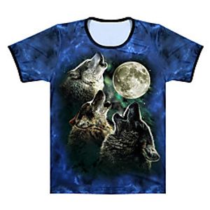men's the three wolf moon, blue, large miniinthebox