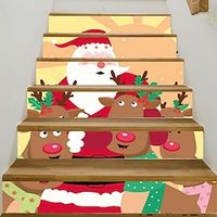 3D Christmas Stair Stickers Decals Xmas Staircase Decals Removable Tile Stair Risers Decals Xmas Home Decor 6 Pieces,Christmas Home Decor Lightinthebox - thumbnail
