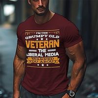 I'm the Grumpy Old Veteran Black Red Dark Blue T shirt Tee Men's Graphic Cotton Blend Shirt Sports Classic Shirt Short Sleeve Comfortable Tee Street Holiday Summer Fashion Designer Clothing S M L XL Lightinthebox