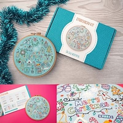 24 Days of Advent Hand Embroidery Kit, Advent Craft Kits, Christmas Embroidery Kits, Advent Embroidery Kit, Xmas Needlecraft Kits, Christmas Craft Kits, DIY Christmas Gifts miniinthebox