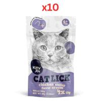 Kitty Joy Cat Lick Chicken + Scallop Flavor Cream Cat Treats 60G (Pack of 10)
