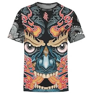 Men's Unisex T shirt Tee 3D Print Tribal Graphic Prints Crew Neck Street Daily Print Short Sleeve Tops Casual Comfortable Big and Tall Sports Light Pink / Summer miniinthebox