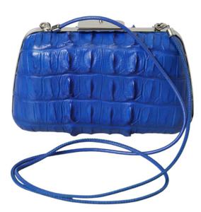 Balenciaga Electric Blue Crocodile Skin Clutch - BAG1175