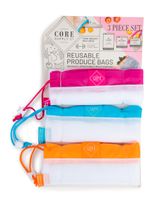 Core Bright Color Border Reusable Mesh Produce Bags Small, Medium & Large Pack of 3 Core Bright Color Border Reusable Mesh Produce Bags Small, Medium & Large Pack of 3
