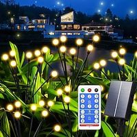 1 Set 5 Pcs 30 Leds Solar Firefly Light, Upgraded Solar Version 8 Flashing Mode with Remote Control - Waterproof Solar Garden Light for Walkway, Deck, and Terrace Swinging Garden Decoration Lightinthebox