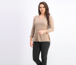 Womens Petite V-Neck Sweater  Chestnut Heather