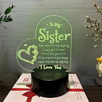 LED Lamp Gifts for Sister, Daughter Night Light with Base, Sister Christmas Gifts, Birthday Gifts for Sister, Daughter from Sisters Mother, Heart-Shaped Night Lamp Lightinthebox