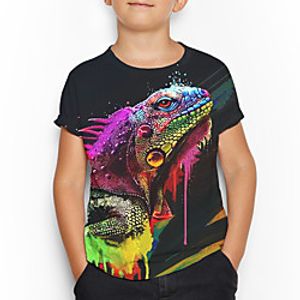 Kids Boys' T shirt Tee Short Sleeve Rainbow 3D Animal Print Rainbow Children Tops Summer Basic miniinthebox