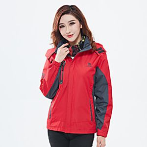 Women's Hoodie Jacket Waterproof Hiking Jacket Hiking Windbreaker Outdoor Thermal Warm Waterproof Windproof Quick Dry Outerwear Trench Coat Top Skiing Ski  Snowboard Fishing Red female Blue female Lightinthebox