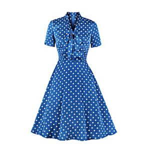 Women's A Line Dress Midi Dress Blue Short Sleeve Dot Summer Vintage 2021 S M L XL XXL miniinthebox