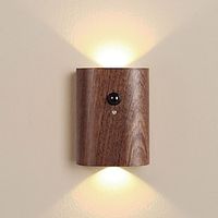 Induction Wall Lamp Factory Direct Sales Original Cross-Border Wooden Human Body Induction Night Light Stair Step Lamp Lightinthebox