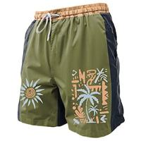 Coconut Tree Printed Men's Board Shorts Hawaiian Shorts Swim Trunks Drawstring with Mesh lining Elastic Waist Comfort Breathable Holiday Vacation Short Lightinthebox