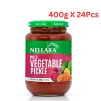 Nellara Mixed Vegetable Pickle 400g Glass Jar (Pack of 24)