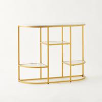 Marble Top 3-Tier Metal Console Table - 100x30x80 cms