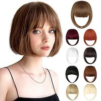 Bangs Hair Clip in Bangs Hair Extensions Hair French Bangs Hair Clip on Bangs Hair Fake Bangs Clip in With Temples Hairpieces for Women Natural for Daily Wea Lightinthebox