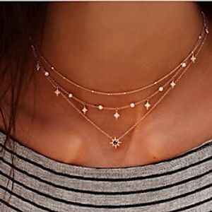 multi-layer star pendant necklace handmade necklace combination miniinthebox