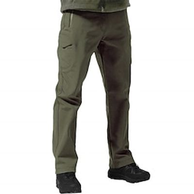 Men's Cargo Pants Fleece Pants Softshell Pants Hiking Pants Button Straight Leg Fleece Lined Plain Windproof Comfort Casual Daily Holiday Sports Fashion Black Army Green Lightinthebox