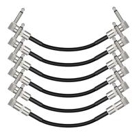 Donner EC1125 Guitar 6-Inch Patch Cable - Black (Pack of 6)